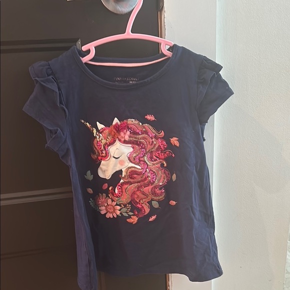 Cynthia Rowley Blue and Pink Unicorn Short Sleeve Tee - Picture 7 of 8